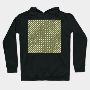 Lines and obliques, Organic strokes in linear formation, minimalist olive green and white Hoodie